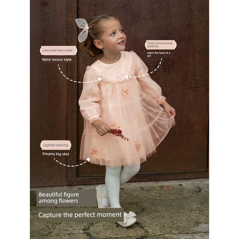 David Bella Girls' Mesh Dress 2026 Spring New Style Baby Children's Clothing Princess Dress Children's Fashionable Dress