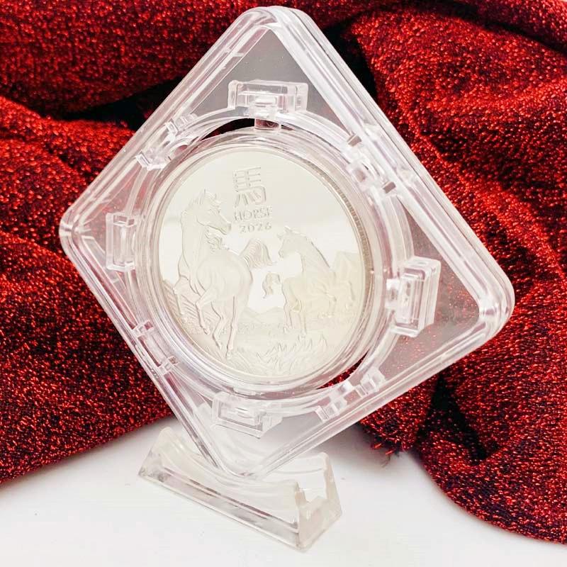 2026 Australian zodiac horse, silver plated color printed commemorative medal, creative ornament, bracket, zodiac year coin, gift coin