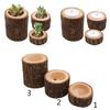 Tree Stump Tea Light Candle Holder Natural Wood Vintage Decor Accent for Home Bar Church Festive Use