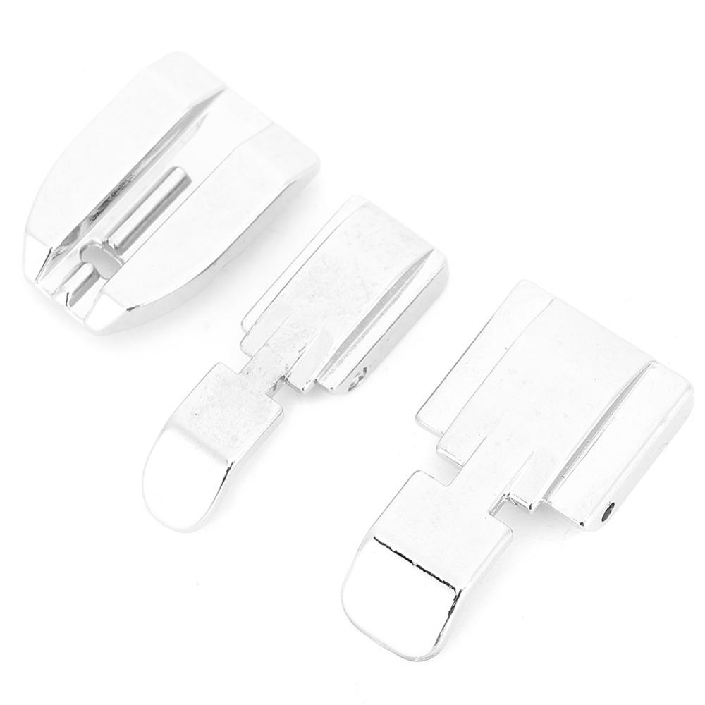 3pcs Stainless Steel Zipper Presser Foot Silver Color Sewing Machine Presser Foot Home Sewing