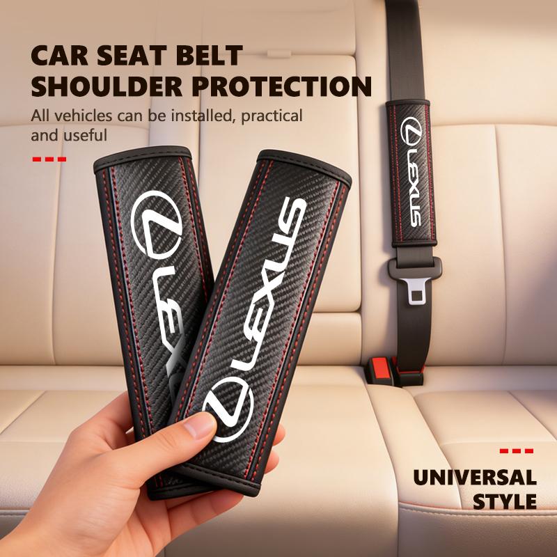YOM1 Car Seat Safety Belts Shoulder Cover Leather Soft Pad For Lexus RX350 IS300 ES250 ES200 ES330 ES350 IS250 GS300 CT200H