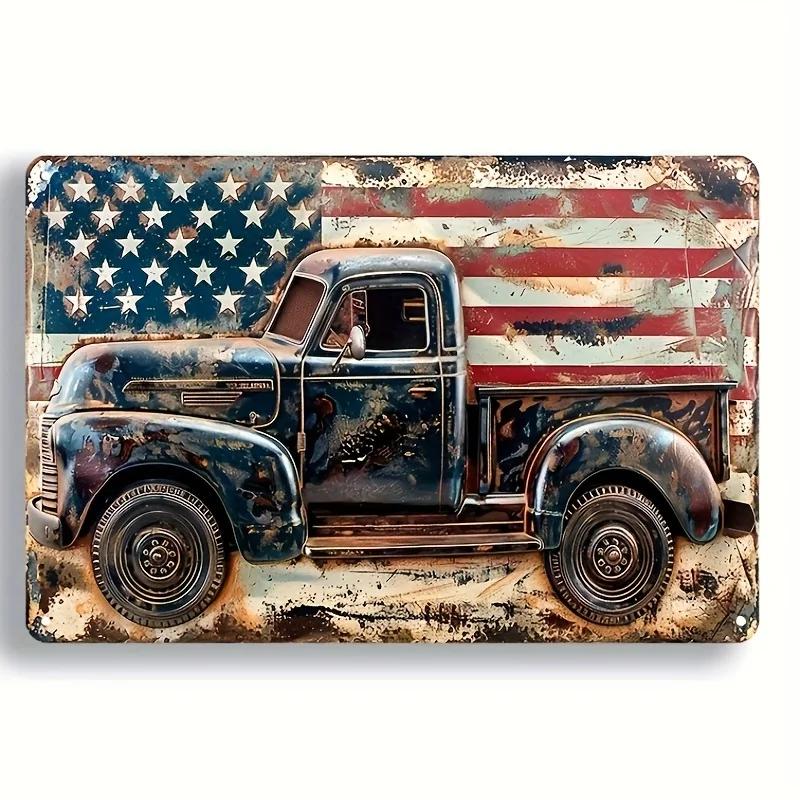 Vintage 3D Old Car Train Posters Metal Tin Sign Plaque Decorative Plates for Garage Club Man Cave Bar Home Hotel Cafe Wall De