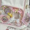 Ita Bag Anime Anstecknadelhalter Set Bunte Dekoration Kawaii Pin Anstecknadel Organizer Handgefertigte Spitze Rückwand Anstecknadel Display Board