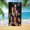 1 Stück Katseye Girlgroup Strandtuch, Polyester Leicht Schnelltrocknend Weiches Handtuch, K-Pop Gruppenfoto Design, für Schwimmen Surfen C