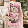 Phone Case: 2D Flat Samsung Galaxy A34 A35 M05 M06 S20 S22 S21 FE Plus 5G Protective Case, Couple Style, Holding Heart Kitten, Christmas and Halloween
