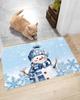 Christmas Snowman Snowflake Bathroom Mat Bedroom Bedside Foot Mat Entrance Welcome Door Mat Balcony Hallway Rug Xmas Decorations