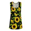 Damen Sommer Casual Plissee Quadratischer Ausschnitt Ärmelloses Tank Top Bedrucktes T-Shirt