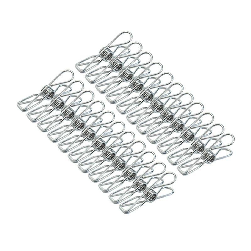 Steel 20x Stainless Clothes Pegs Hanging Clip Pins Laundry Windproof Clamp Tool