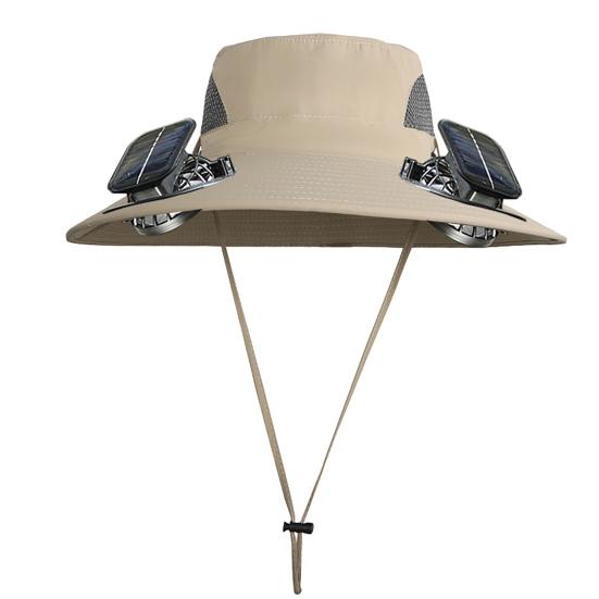 Solar Fan Hat UPF 50+ UV Protection Hat with 2 Solar Fans USB Rechargeable Breathable Men Women
