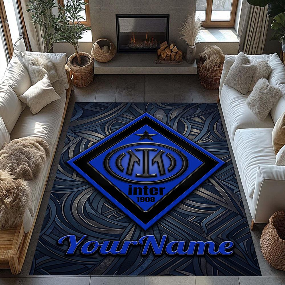 Inter Milan Personalized Name Floor Rug Office Rug Suitable for Decorate room Foyer Bedrooms Living Rooms Antislip Carpet Office home decor