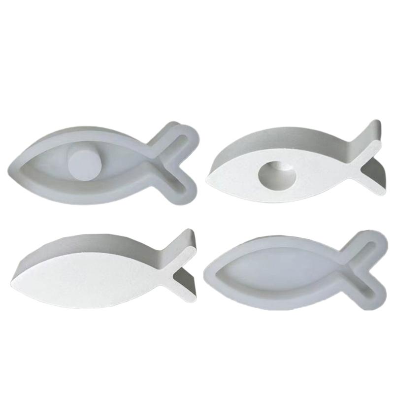 Candle Stick Holder Silicone Mold 3D Fish Resin Mold Candle Holder Silicone Resin Mold Cute Silicone Candle Holder Mold