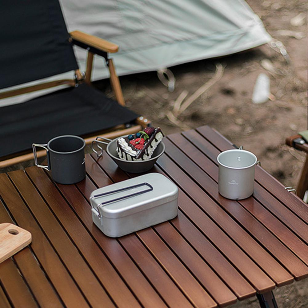 Mountainhiker 300ml Picnic Water Cup Lightweight Camping Cups Aluminum Foldable Handle Outdoor Portable for Home Kitchen