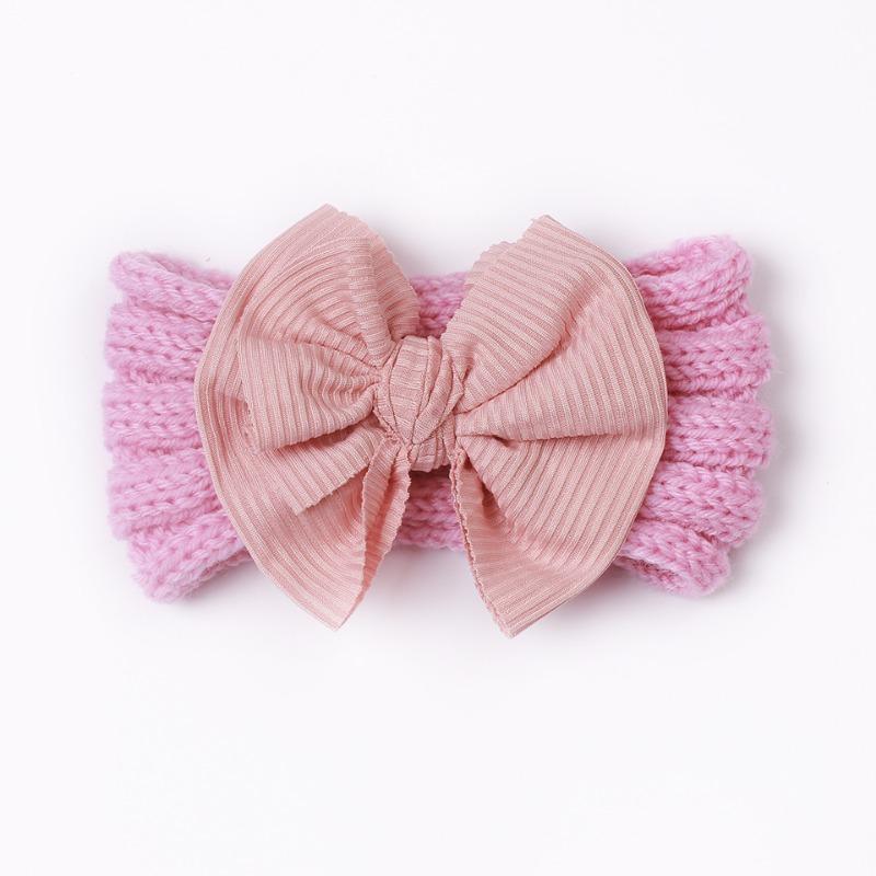New Baby Warm Headband Winter Model, Cute Children's Creative Bow Wide Edge Headscarf, Baby Headband
