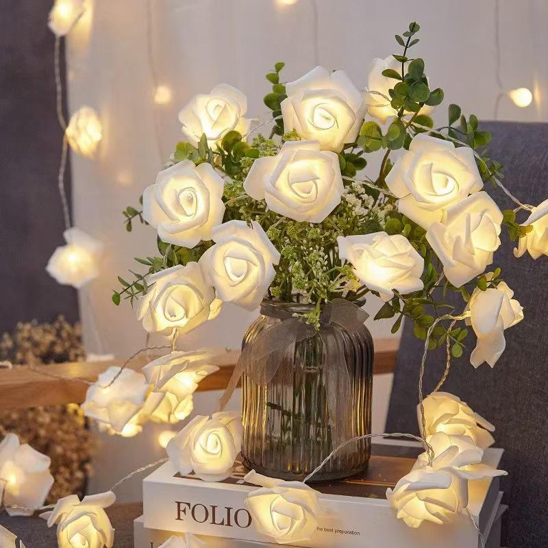 Valentine's Day Rose String Lights for Festive Atmosphere and Bedside Decoration