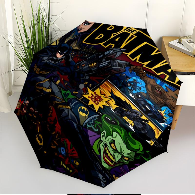 Superheroes Print Automatic Open Close Umbrella, Portable Foldable Umbrella, for Outdoor Commute Camping Trip, Ideal Birthday Gift