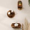 1pcs Round Oval Wooden Craft Wall Storage Shelf Minimalist Home Bedroom Living Room Wall Decor Stylish Wall-Mounted Display Rack