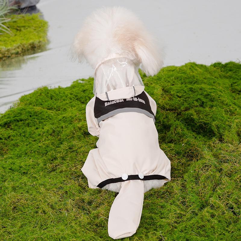 Bichon Frise Dog Raincoat: Full-Coverage, Waterproof, Four-Legged with Tail-Connected Design for Medium and Small Dogs