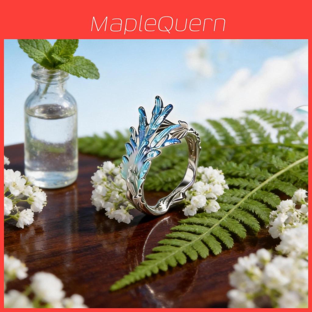 Fairy Spirit Adjustable Leaf Ring With Electroplated Zinc Alloy For Women And Men
