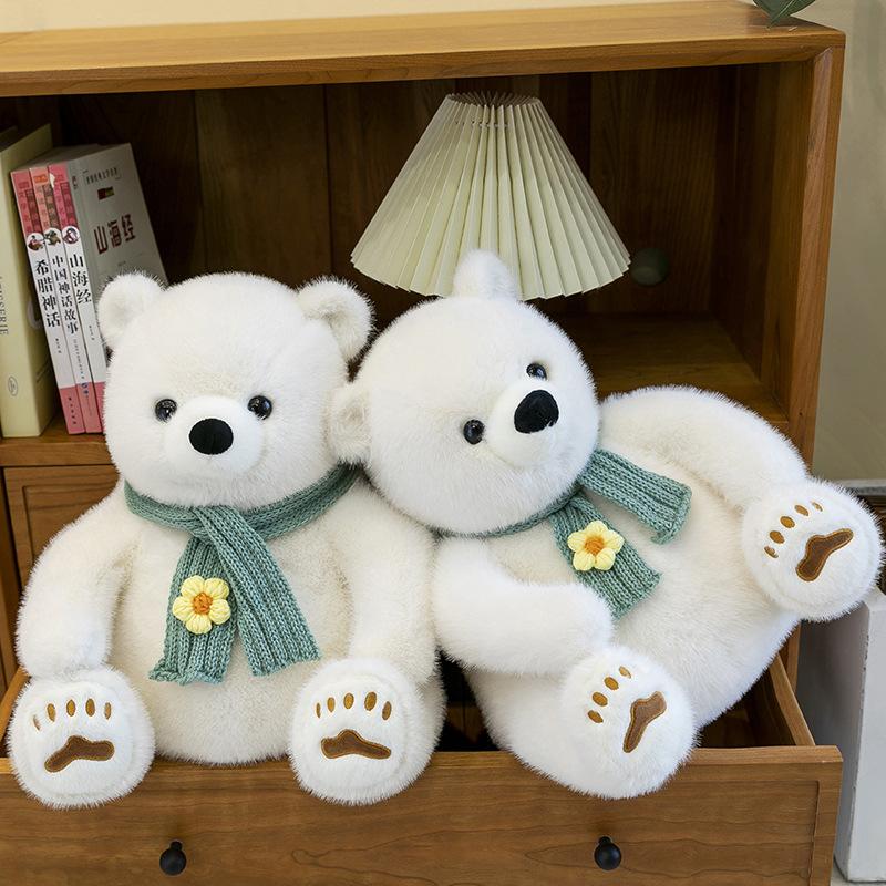 Scarf Teddy Bear Doll Plush Toy Hug Bear Doll Girl Sleeping with Her Bed To Comfort The Doll