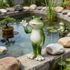 Cute Style Cartoon Frog Figurine Creative Craft Frog Garden Decor  Courtyard Gardening