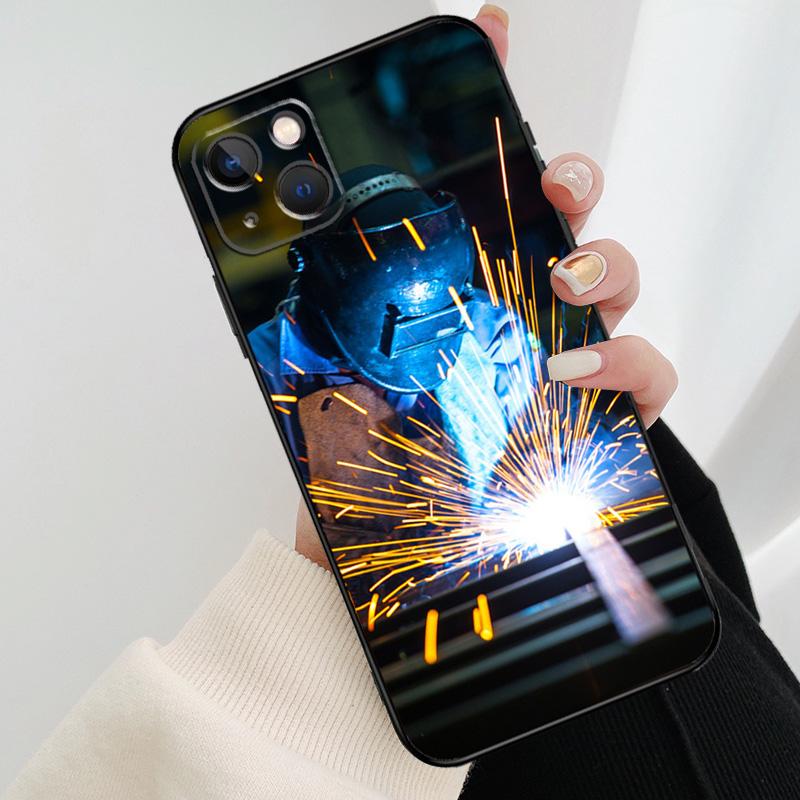 Welder Welding Hot Metal Worker Phone Case For iPhone 17 Pro Max 14 13 12 11 15 16 Pro Max mini 15 16 Plus 16e 17 Air Cover