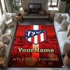 Atletico Madrid Customize Text Carpet Perfect for Outdoor Hallway Game Room Dormitory Anti-slip Rug Decorate Offices