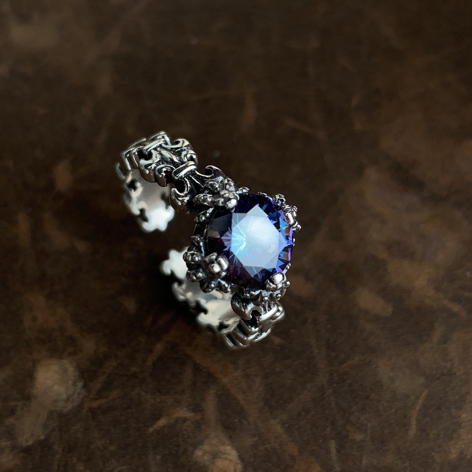 

S925 Модное стерлинговое серебро Мятно-зеленый циркон Открытое кольцо Для женского аксессуара Модное