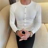 Autumn Winter Slim Fit Men's T-Shirts Solid Color Long Sleeve Cotton Youthful Vitality Casual Tshirt Men Breathable Tees Tops