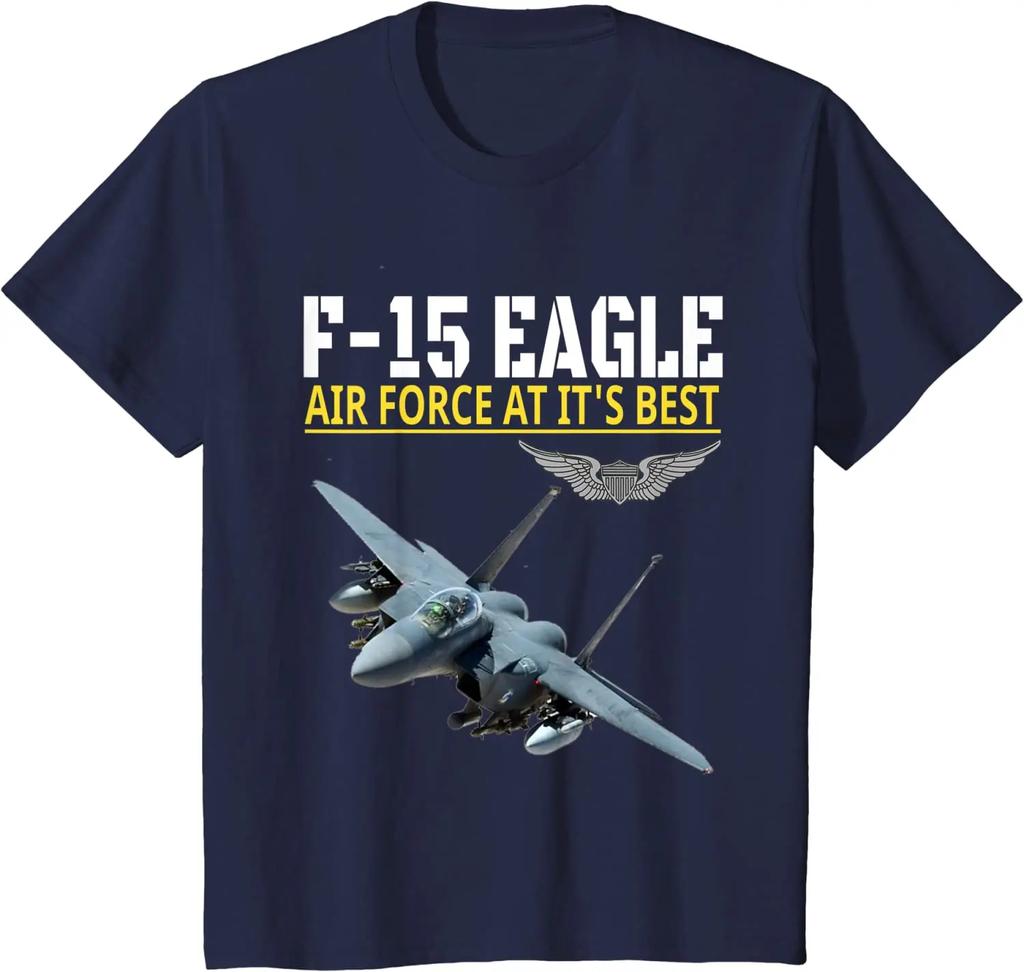US Air Force F-15 Eagle Fighter Aircraft T Shirt. New 100% Cotton Short Sleeve O-Neck Casual T-shirts Loose Top Size S-3XL