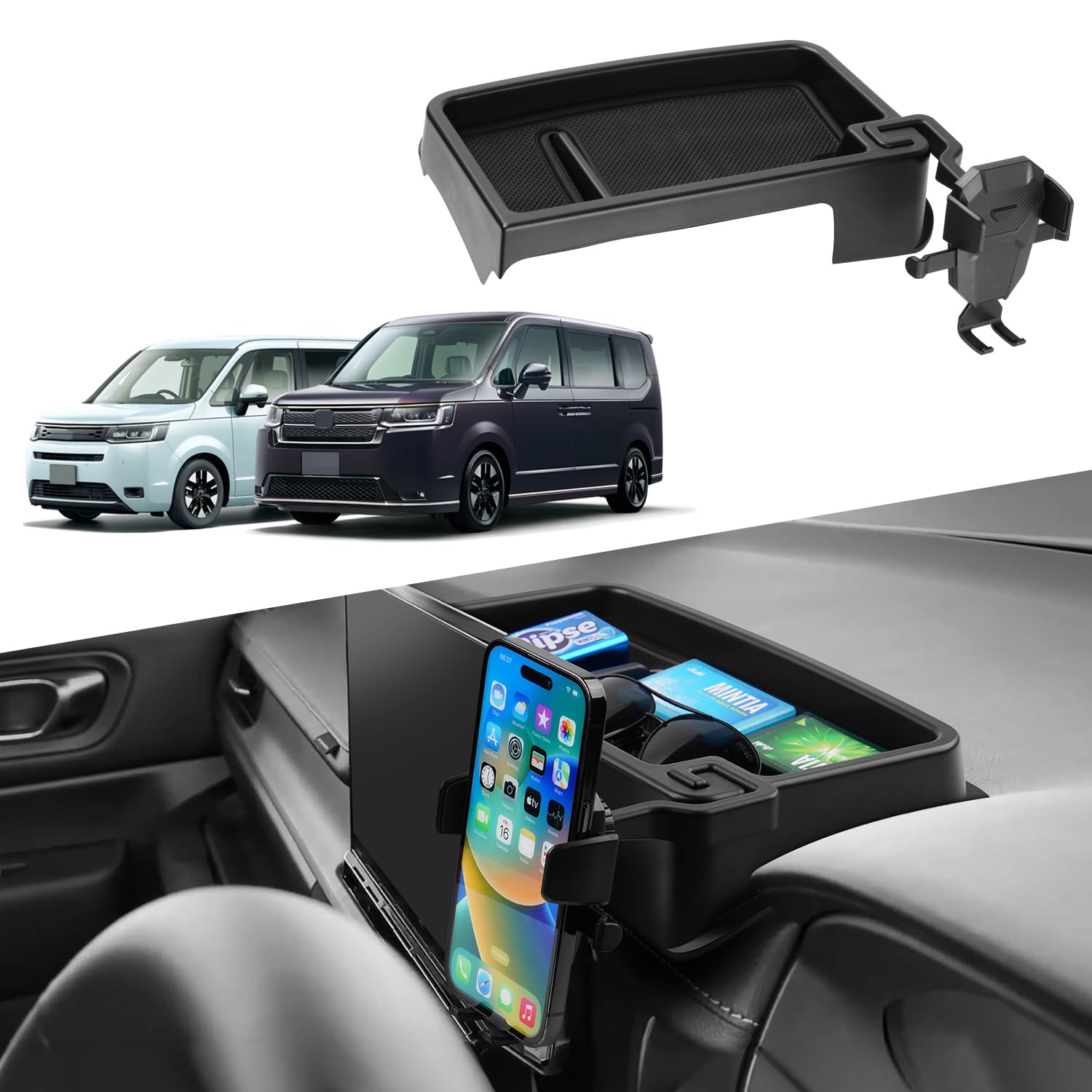 

Auto Spec Compatible with Honda Step WGN Spada Dashboard Car Storage 3D Hybrid with Cell Phone Small Item Interior Rubber Easy Manufacturer Direct