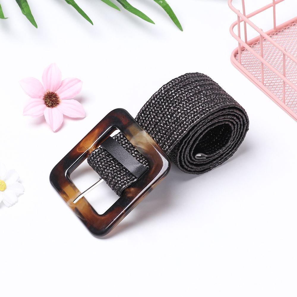 Women Wide Dress Belt Shirt PP Straw Belly Necklace Elastic Waist Chain Body Jewelry Straw Belt