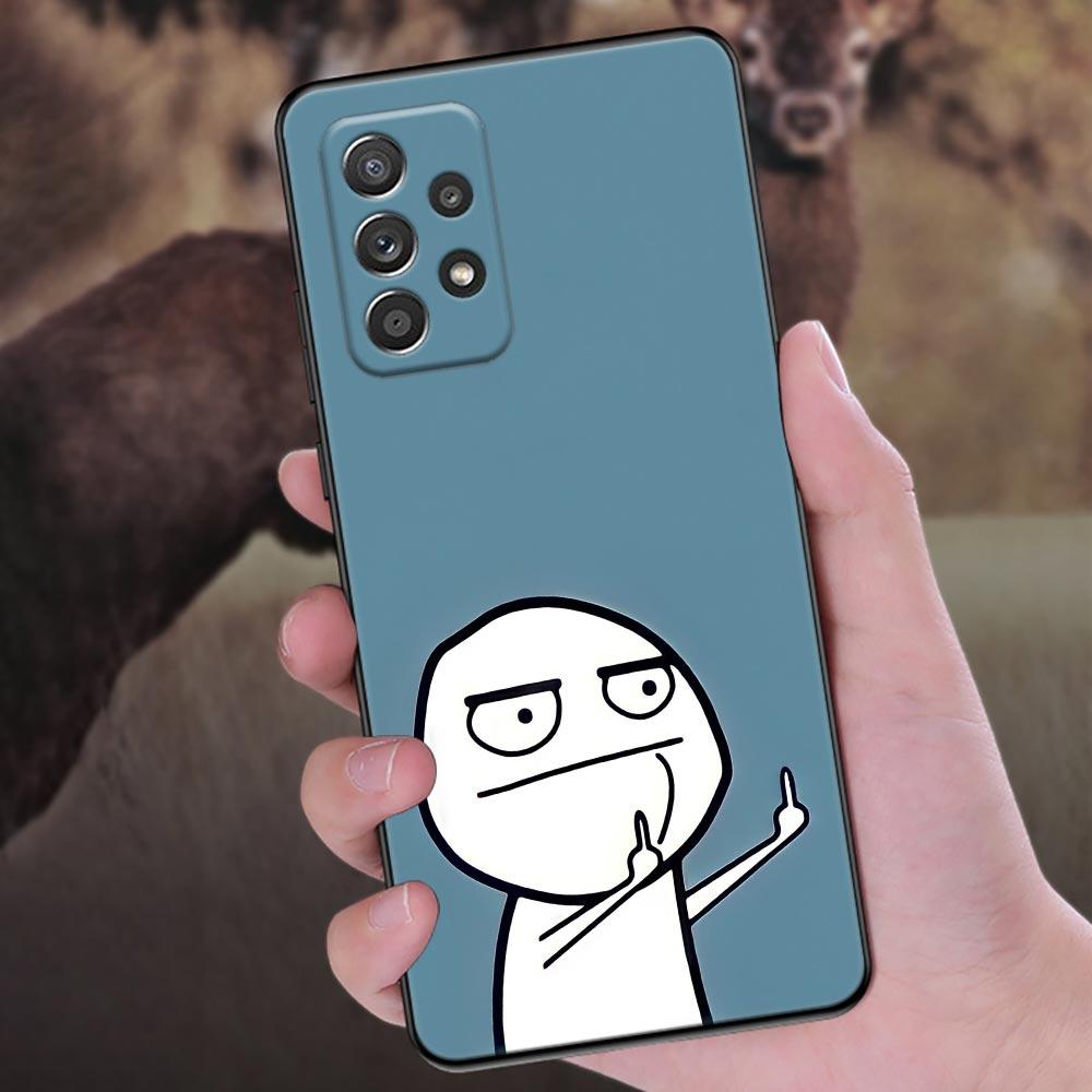 Funny Man Middle Finger Phone Cover Galaxy A53 5G Case For Samsung A54 A52 A52S A51 A71 A73 A72 A41 A42 A91 A32 A33 Black Cases