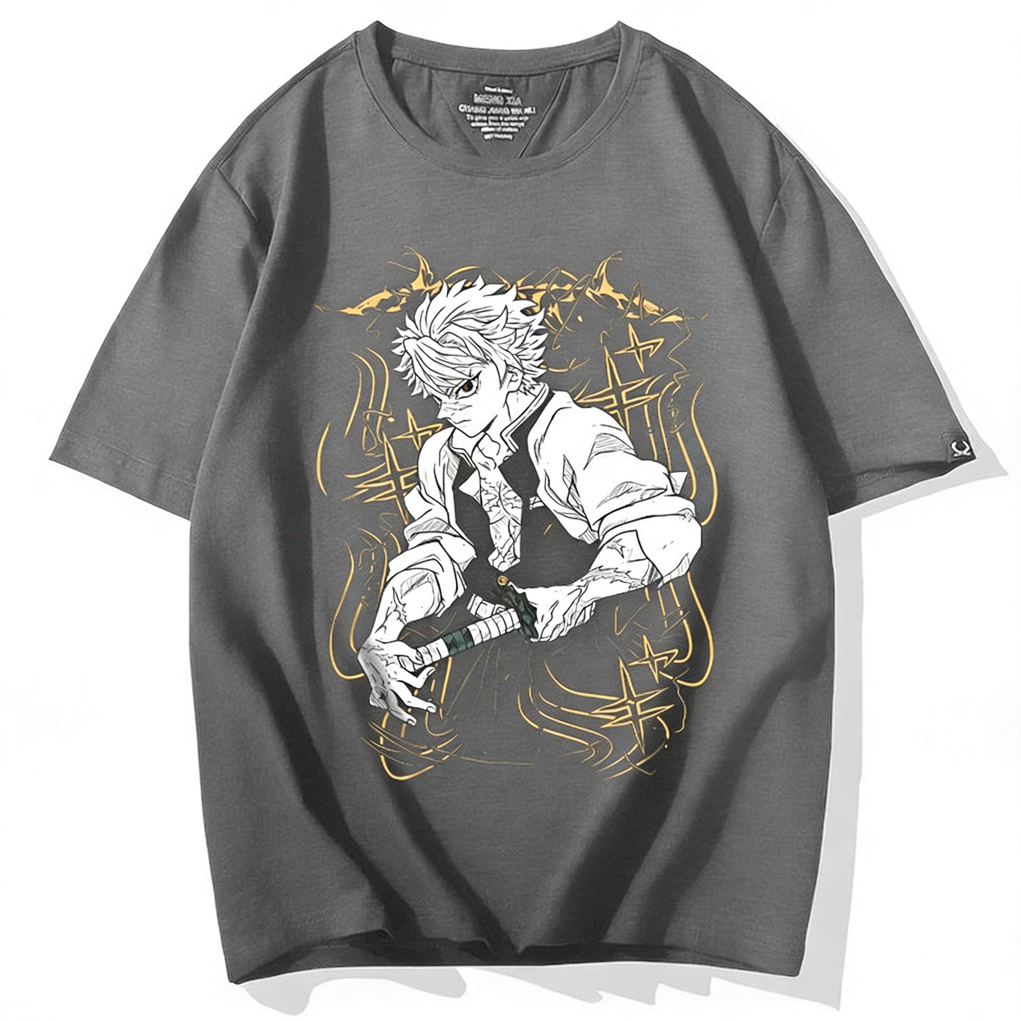 

ZX Ghost Killing Blade Short Sleeve Wind Column Half Sleeve Immortal Kawasaki Tshirt Men and Women Animation Anime 3XL