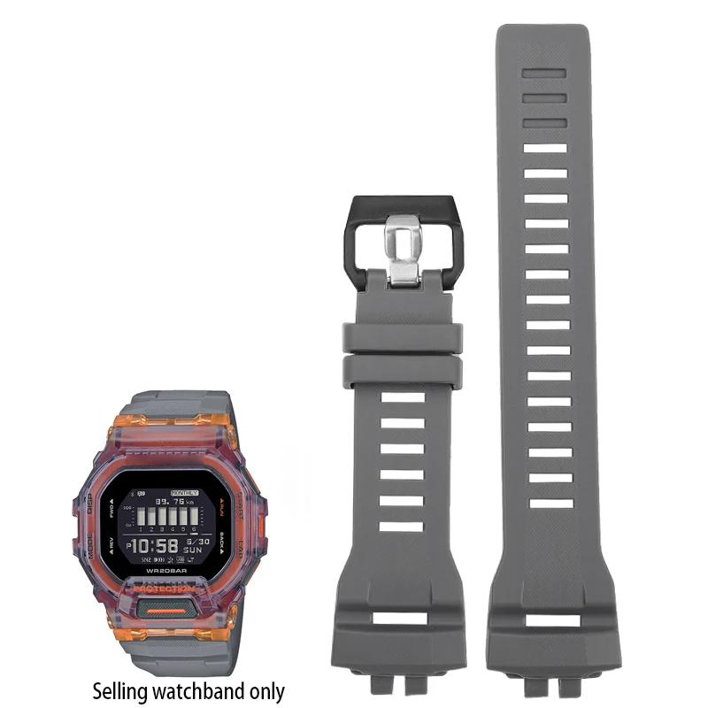 

Качественный полимерный ремешок для часов Casio G-SHOCK серии 3506 GBD-200-1AGBD-200RD-4 Специальный силиконовый ремешок Мужской спортивный браслет 0mm серый