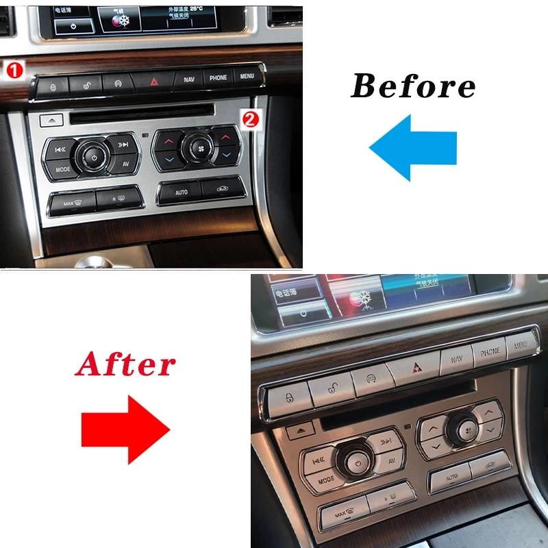 Für Jaguar XF 2012-2015 Aluminium Auto Mittelkonsole Klimaanlage Multimedia Tastenabdeckung Aufkleber Innenzubehör