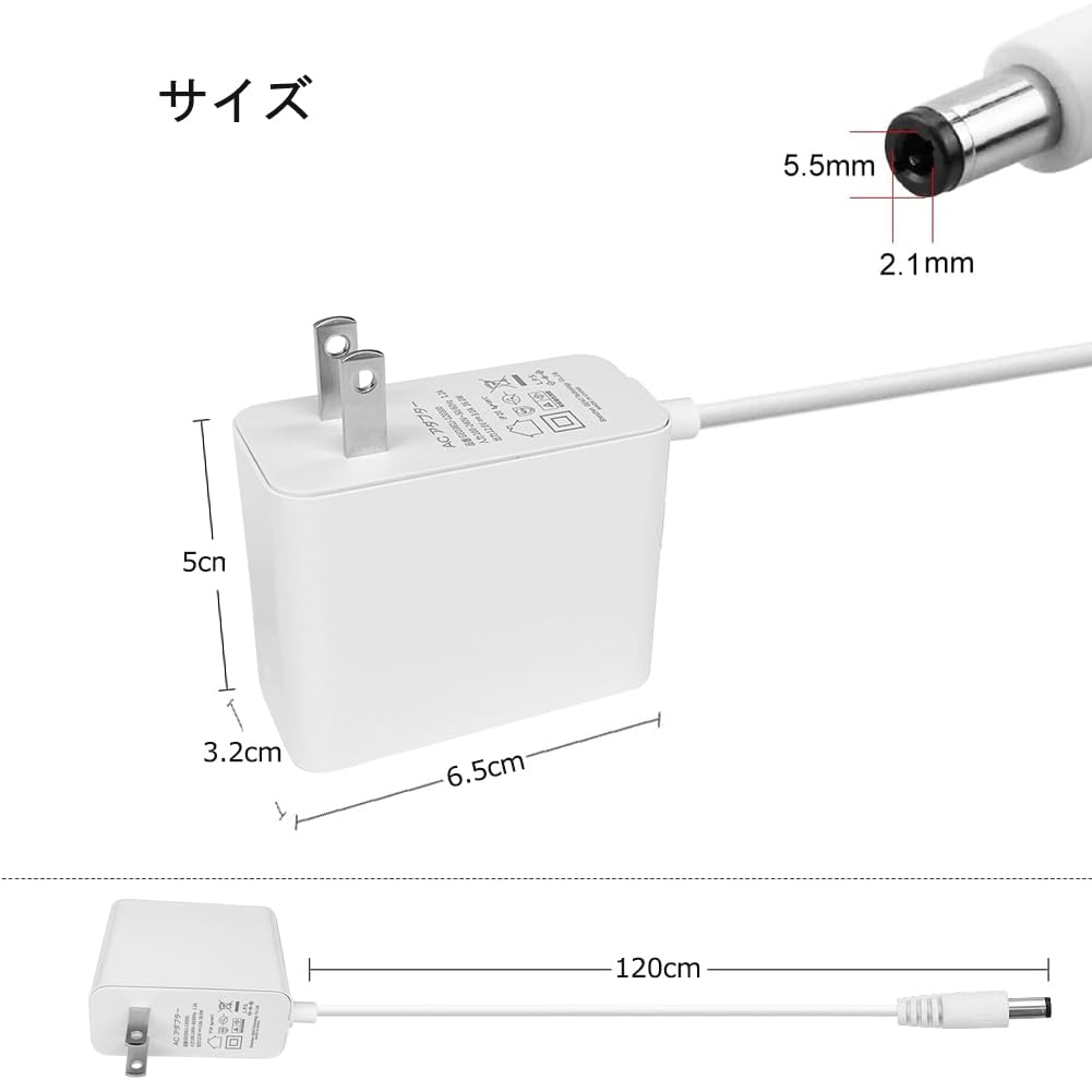 Universelles AC-Netzteil DC12V 3A Max 36W Netzteil Ausgangsstecker LED-Streifen Kompatibel mit CCTV-Kamera Router LCD-Monitor PSE-Zertifiziertes Produkt