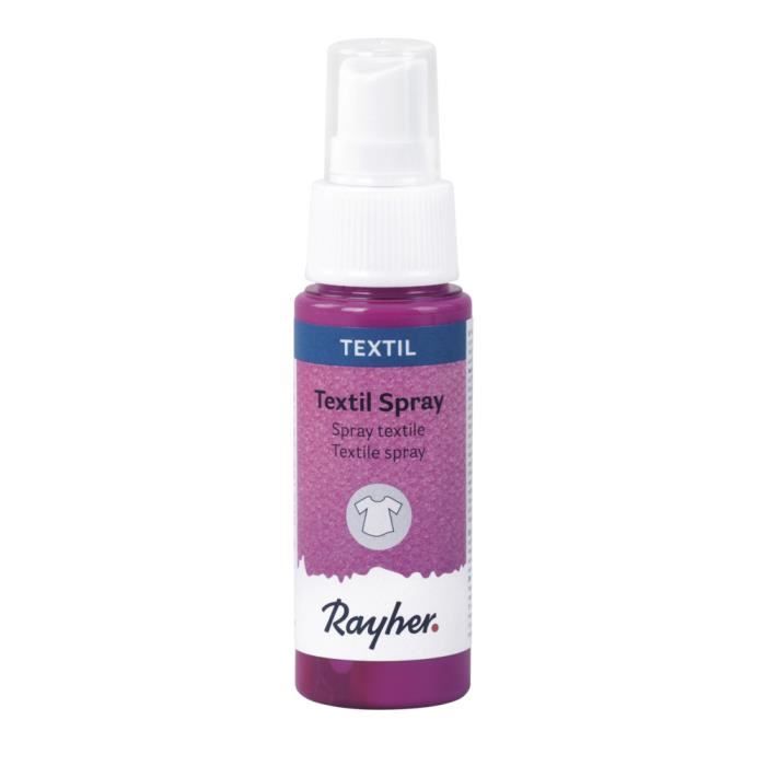 Spray textile - RAYHER - Hot - pink - Flacon 50ml - Résistant à la lumière - Lavable à 40°C