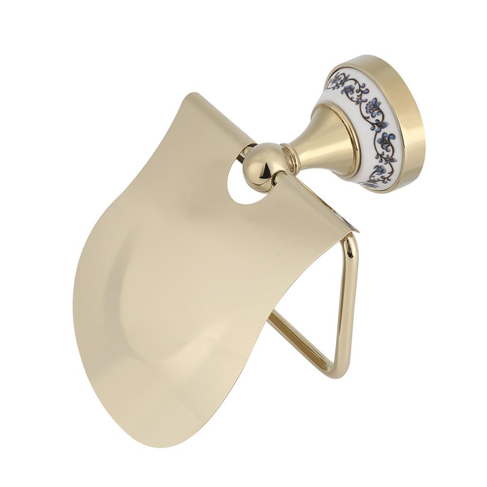 1PC Polished Bathroom Toilet Roll Paper Holder Rack Wall Mounted Tissue Cover Gold