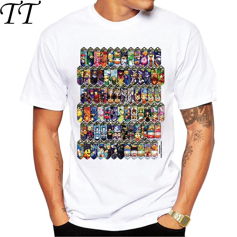 2019 New Arrivals Men Fashion Tshirt Short Sleeve t shirts Super Smash Bros Universe Printed Funny Comics tee tops