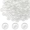 100 kusů průhledných plastových knoflíků z pryskyřice, 2 dírky, na šití, plochý zadní díl, kulaté, knoflík na řemesla pro scrapbookování, DIY projekt, ruční výroba