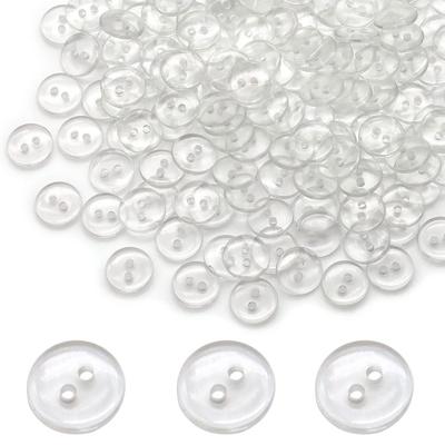 100 kusů průhledných plastových knoflíků z pryskyřice, 2 dírky, na šití, plochý zadní díl, kulaté, knoflík na řemesla pro scrapbookování, DIY projekt, ruční výroba
