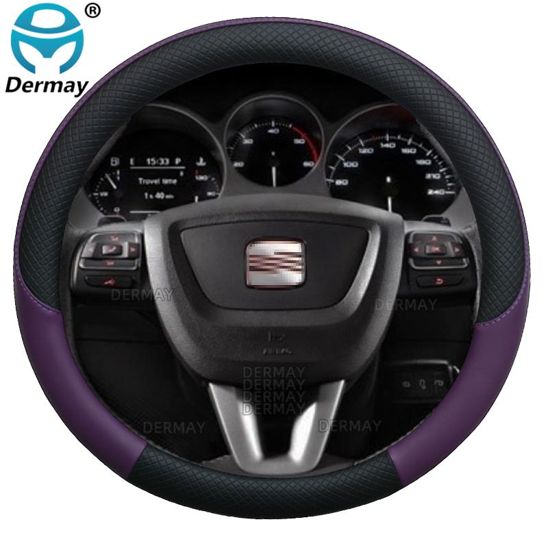 100% DERMAY Brand PU Leather Car Steering Wheel Cover for Seat Altea XL/Freetrack Altea Prototipo Auto Accessories