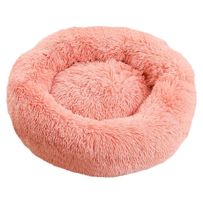 Plush Cat & Dog Bed: Cozy Autumn/Winter Nest, Soft Round Mat
