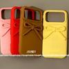 Solid Color Silicone Bow Phone Case for iPhone 16 Pro Max, Apple 13/14, Cute for Women