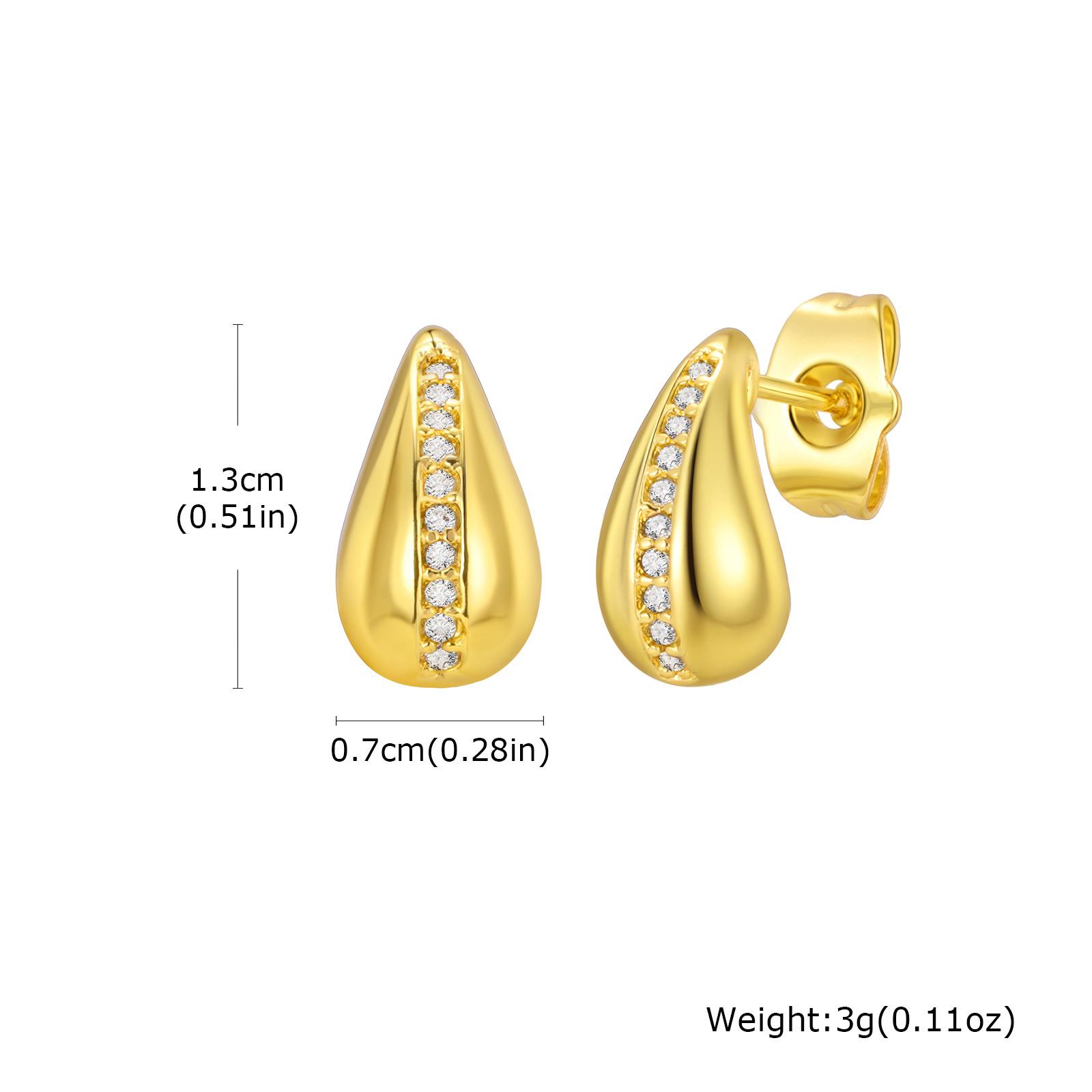 Vnox Luxury Bright Zirconia Hoop Earrings, 18K Gold Plated U-shaped Earring For Women, Fashion Jewelry Ear Accessories