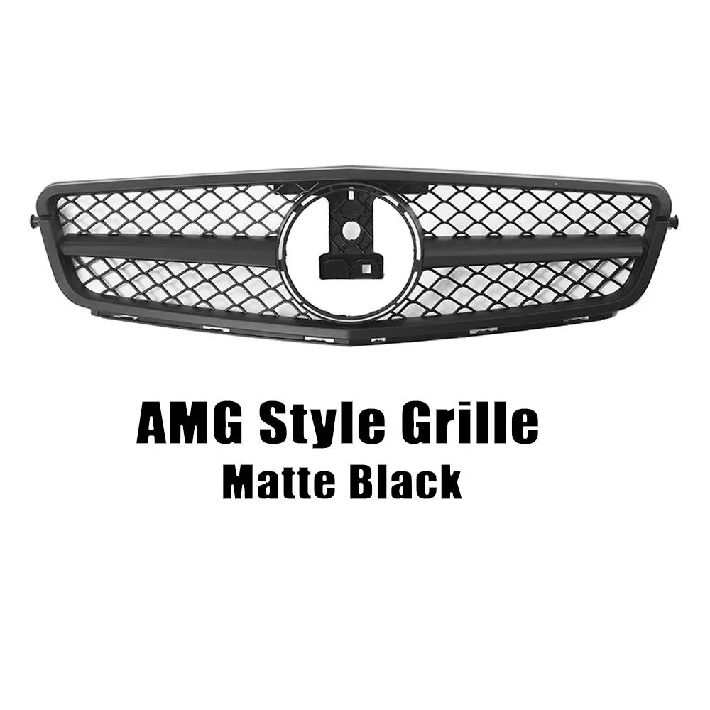 XVIP AMG Style Front Bumper Grille For Mercedes Benz C-Class W204 2008-2014 C180 C200 C350 S204 Glossy Black GTR Style Grille