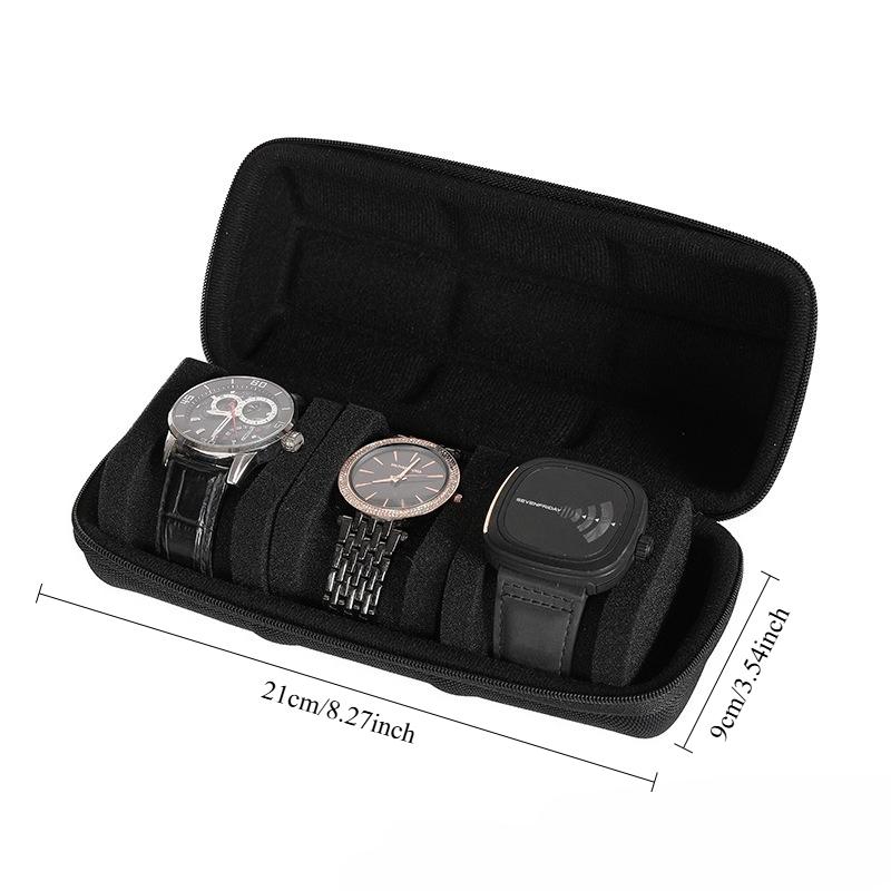 

Portable Watch Storage Bag, Travel Watch Box, with Hard Shell Protector, Multiple Compartments, Suitable for Home and Travel Use