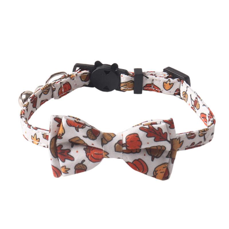 New Pet Collar Thanksgiving Maple Leaf Pumpkin Series Cat Collar with Sunflower Bandana  Dog Accessories for Small Dogs Leash