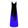 Women Casual Tie Dyed Print Drawstring Gradient Rendering Sling Long Dress