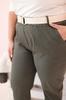 Spodnie Damskie Bawełniane Plus Size Z Paskiem Khaki Xl